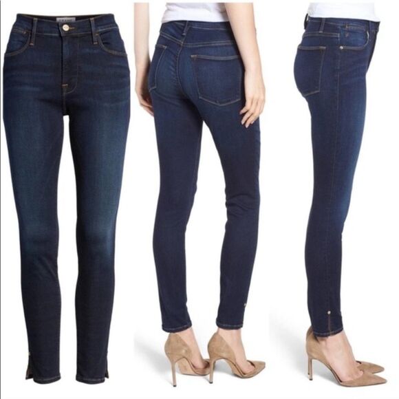 Frame Le High Slit Hem Skinny Jeans Wythe Size 27 - Picture 9 of 10